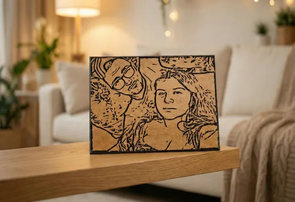 Gravură Portret pe Lemn — exemplu 1