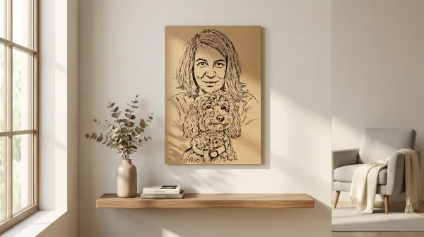 Gravură Portret pe Lemn — exemplu 3